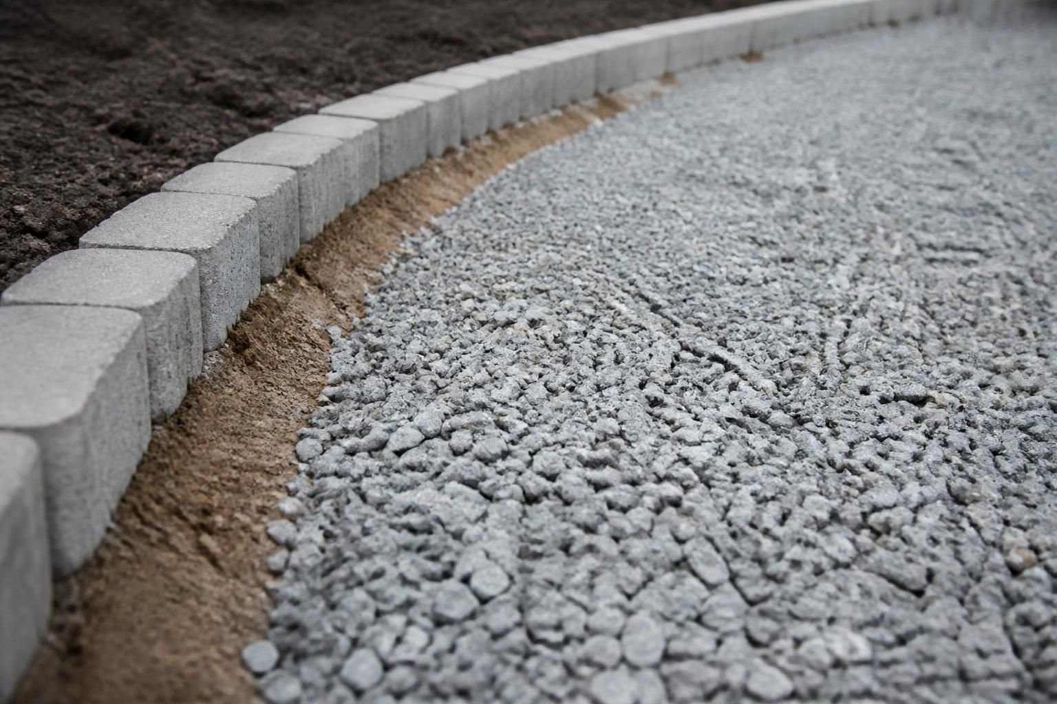 Clean gravel and base material prepared for landscaping.